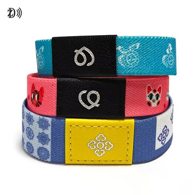 Kişisel Elastik Bilezik Bilezik RFID 13.56MHz NFC Erişim Kontrolü için Polyester Elastik ile Dayanıklı Kauçuk Malzemesi