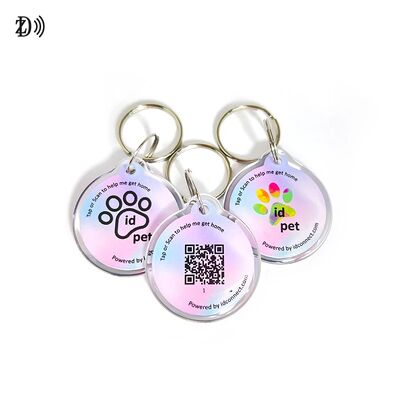 Epoksi Köpek Kemiği Özelleştirilmiş QR Kod NTAG 216 888 bayt Hayvan RFID NFC Evcil Hayvan Etiketi Takip İçin