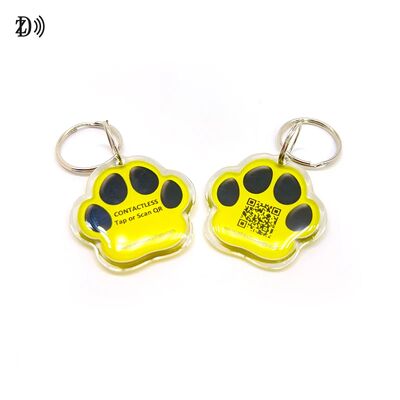 Epoksi Köpek Kemiği Özelleştirilmiş QR Kod NTAG 216 888 bayt Hayvan RFID NFC Evcil Hayvan Etiketi Takip İçin