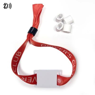 Etkinlik Partisi Erişim Kontrolü İçin Özel NFC 13.56MHz Tek Kullanımlık Kumaş Bileklik S50 Çipli RFID Bileklik