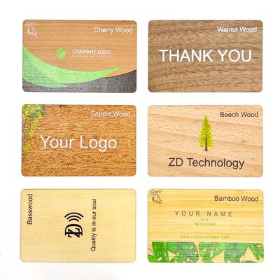 Fabrika Doğrudan Satış Özel Logo Kavramlı Ahşap RFID İş Kartı NFC ISO14443A 13.56MHz Boş Ahşap NFC Otel Anahtar Kimlik Kartı