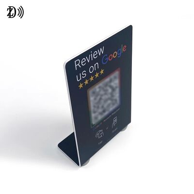Özel Logolu NFC Stand Sosyal Medya Yorum NTAG213 NFC PVC Google Yorum Kartı Menü Ekran Standı